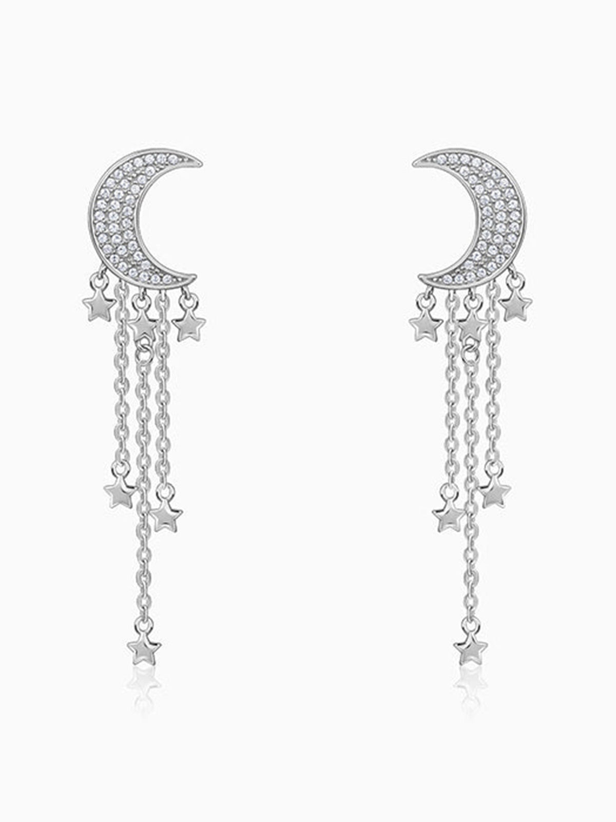Silver Starry Star Danglers