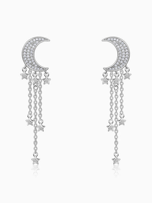 Silver Starry Star Danglers