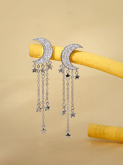 Silver Starry Star Danglers