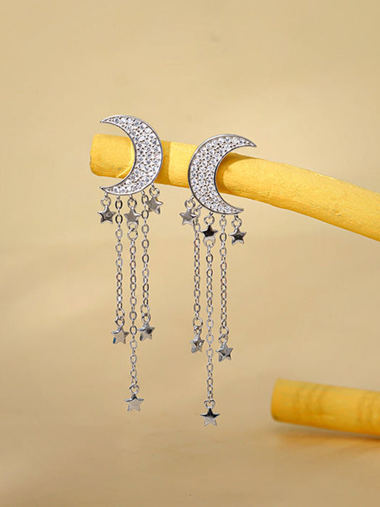 Silver Starry Star Danglers