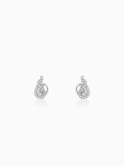 Silver Wave Knot Earrings
