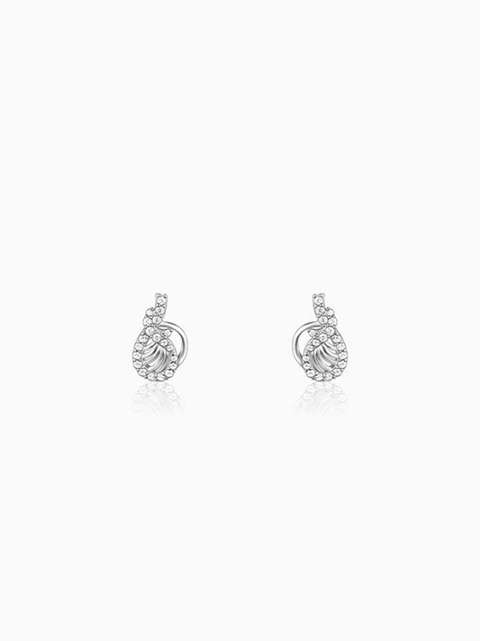 Silver Wave Knot Earrings