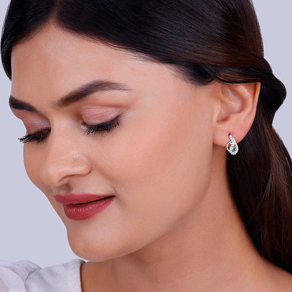 Silver Wave Knot Earrings