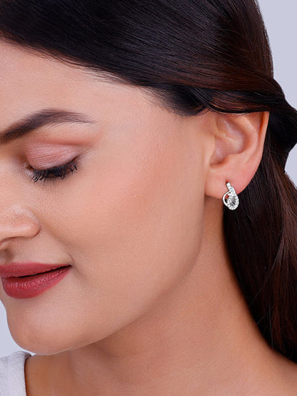 Silver Wave Knot Earrings