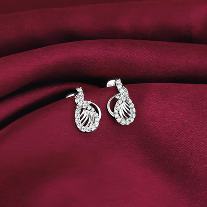 Silver Wave Knot Earrings