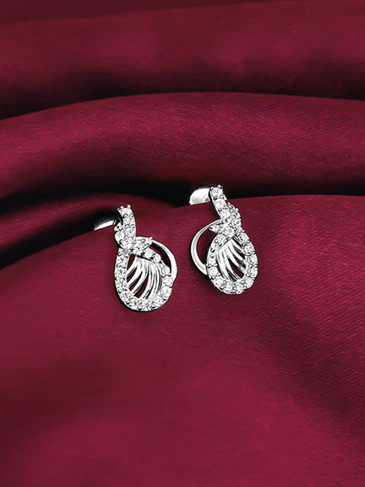 Silver Wave Knot Earrings