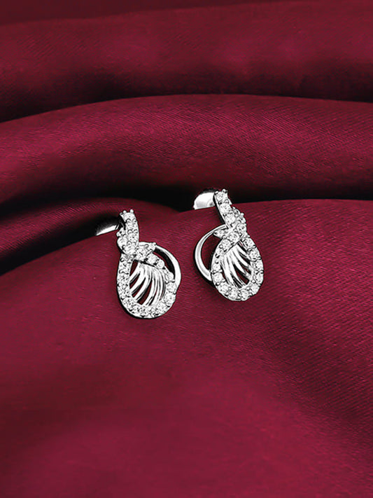 Silver Wave Knot Earrings