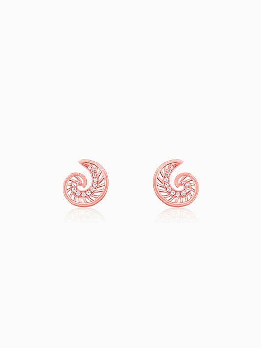 Rose Gold Volute Earrings
