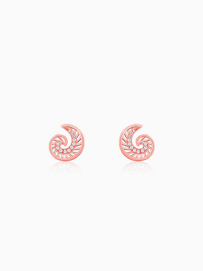 Rose Gold Volute Earrings
