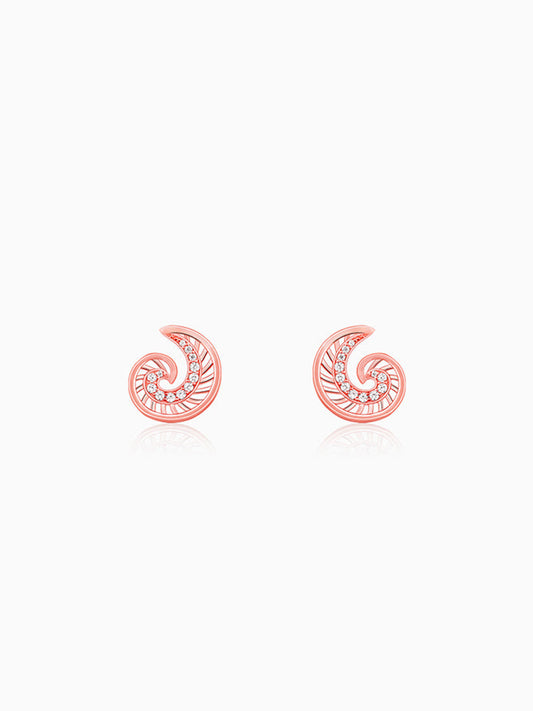 Rose Gold Volute Earrings