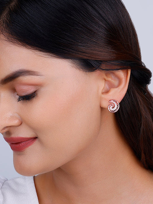 Rose Gold Volute Earrings