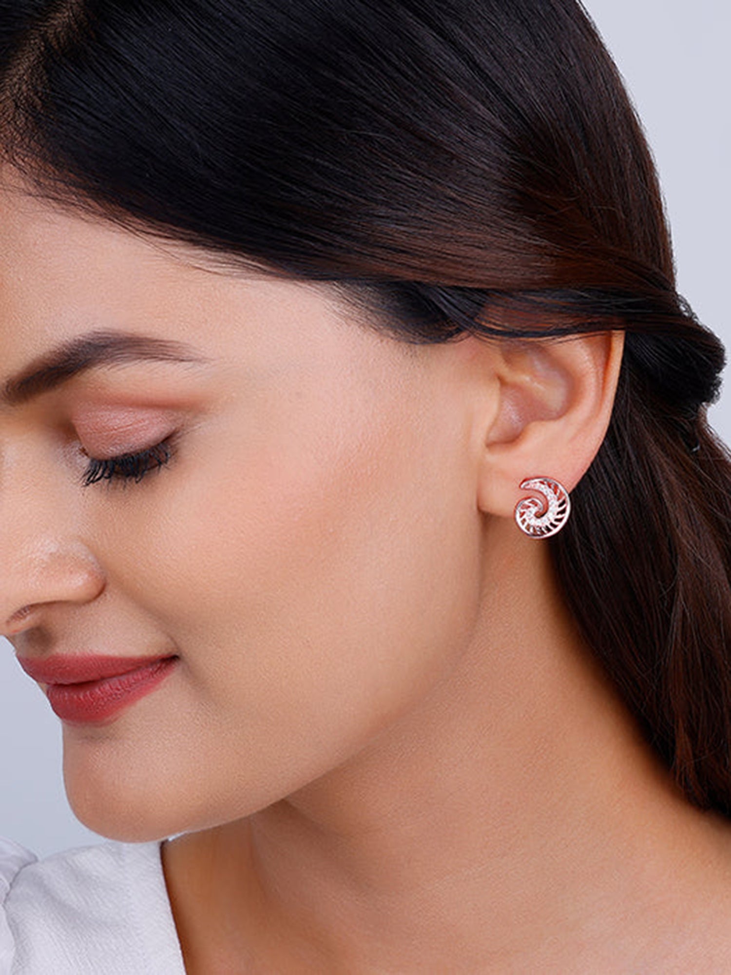 Rose Gold Volute Earrings