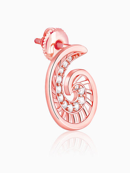 Rose Gold Volute Earrings