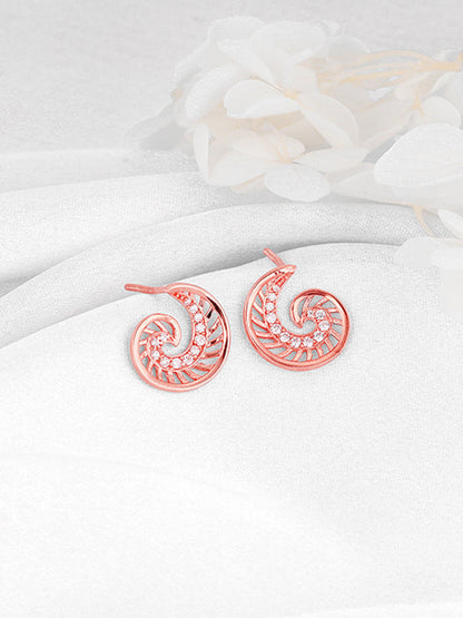 Rose Gold Volute Earrings