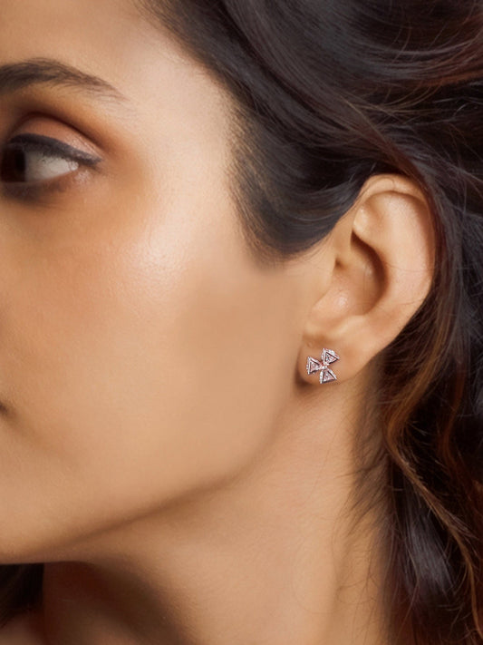 Rose Gold Mini Windmill Earrings