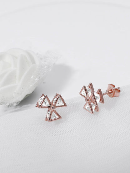 Rose Gold Mini Windmill Earrings
