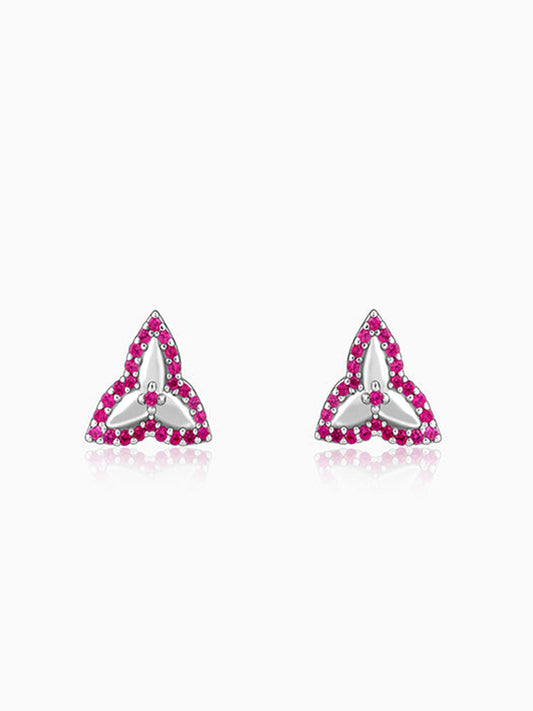 Silver Trillium Trifecta Earrings