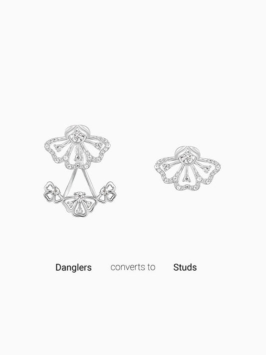 Silver Eyebright Convertible Earrings