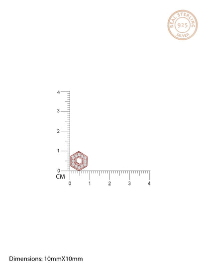 Rose Gold Hexagon Geometry Earrings