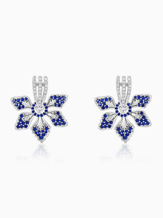 Silver Blue Ebony Convertible Earrings