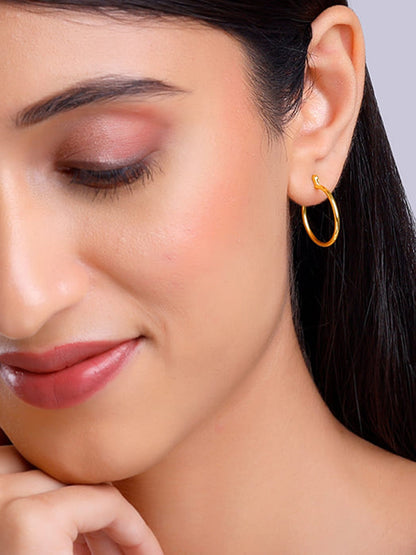 Golden Classy Work Hoop Earrings