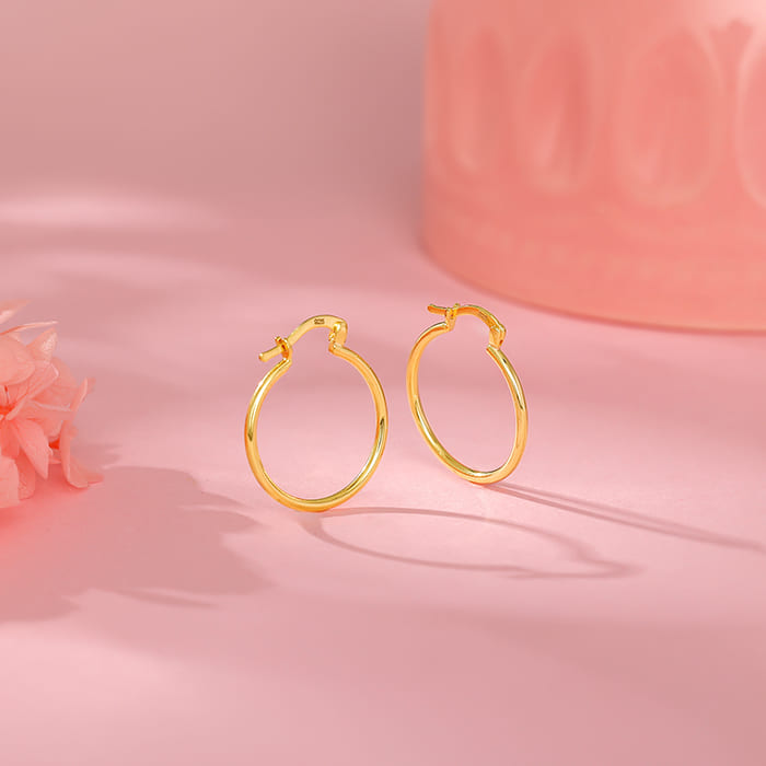 Golden Classy Work Hoop Earrings