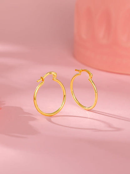 Golden Classy Work Hoop Earrings