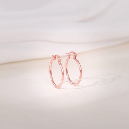 Rose Gold Minimal Hoop Earrings