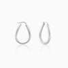 Silver Tapered Hoop Earrings