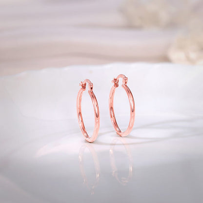 Rose Gold Work Hoop Earrings