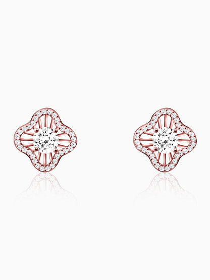 Rose Gold Flower Blossom Earrings