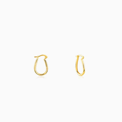 Golden Classic Flagon Hoop Earrings