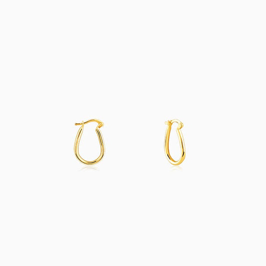 Golden Classic Flagon Hoop Earrings
