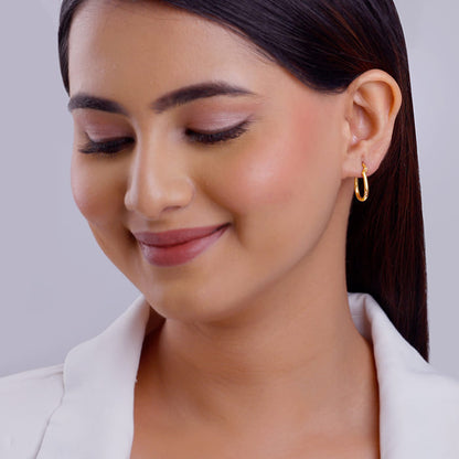 Golden Classic Flagon Hoop Earrings