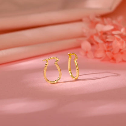 Golden Classic Flagon Hoop Earrings