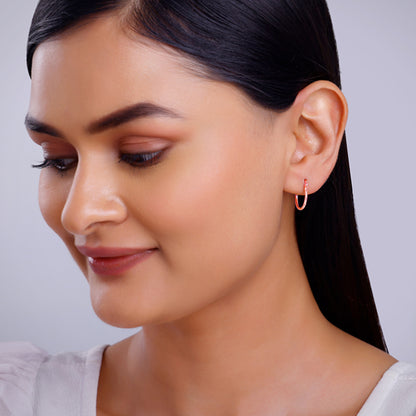 Rose Gold Blossom Hoop Earrings