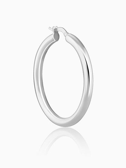 Silver Round Hoop Earring