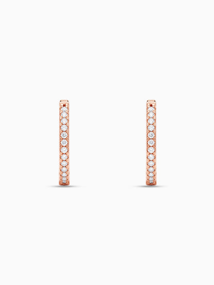 Rose Gold Shining Hoop Earrings