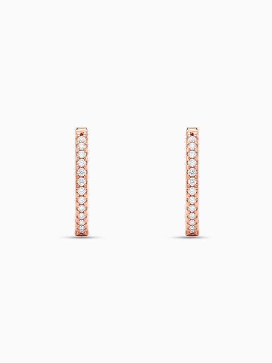 Rose Gold Shining Hoop Earrings