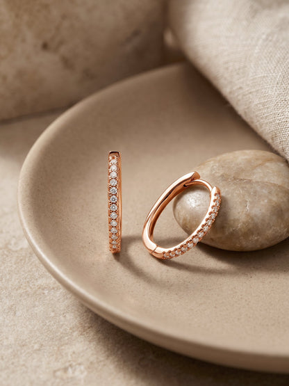 Rose Gold Shining Hoop Earrings