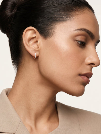Rose Gold Shining Hoop Earrings