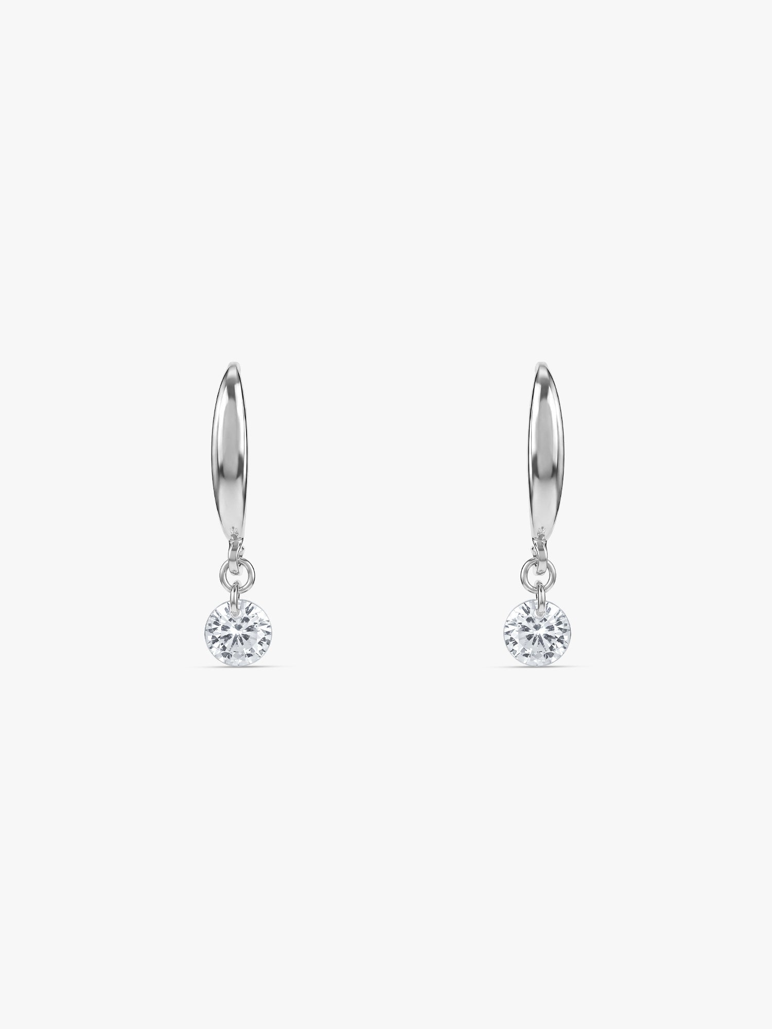 Silver Classic Shiny Drop Earrings