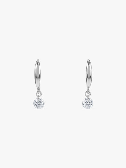 Silver Classic Shiny Drop Earrings