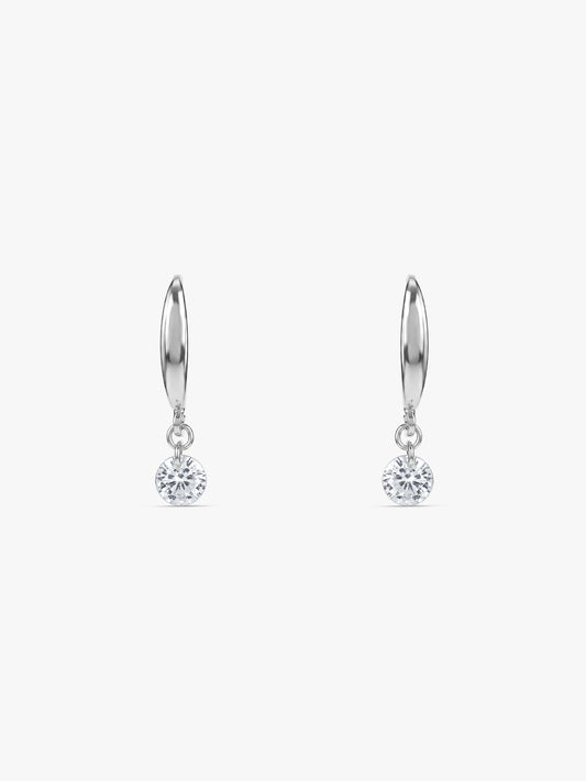 Silver Classic Shiny Drop Earrings