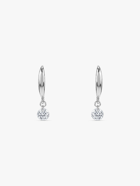 Silver Classic Shiny Drop Earrings