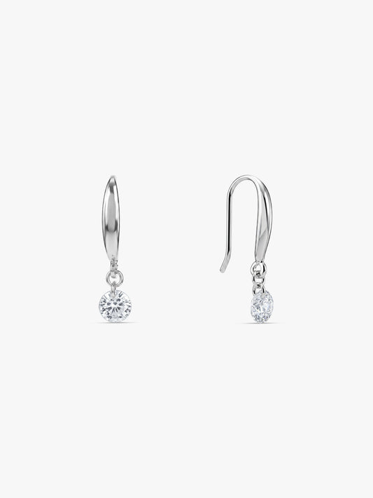 Silver Classic Shiny Drop Earrings