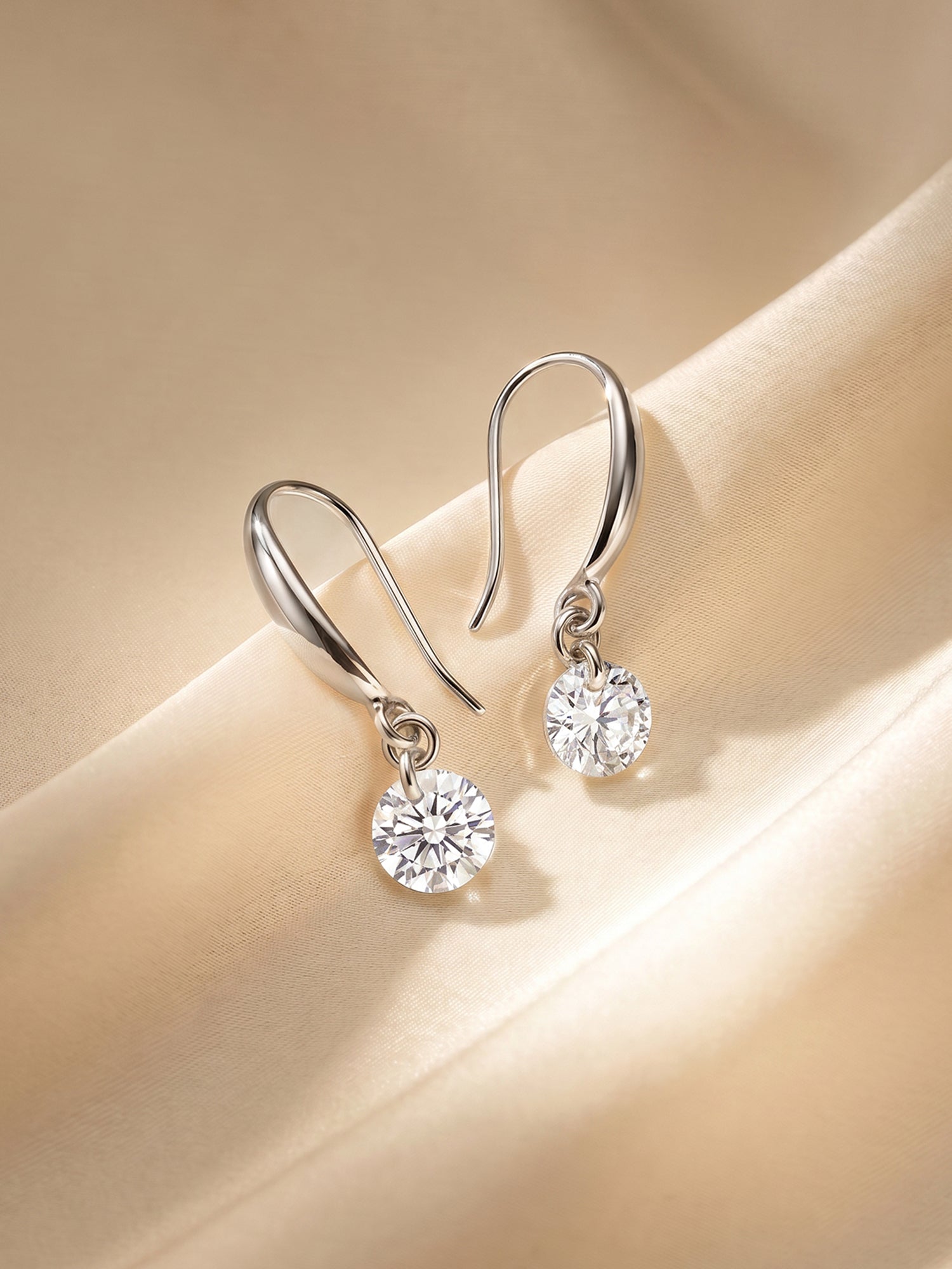 Silver Classic Shiny Drop Earrings