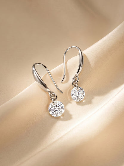 Silver Classic Shiny Drop Earrings