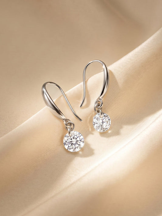 Silver Classic Shiny Drop Earrings