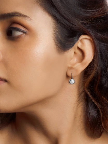 Silver Zircon Sparkle Drop Earrings